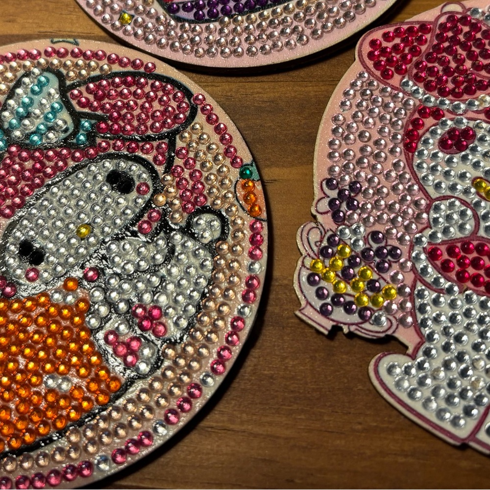 Cute Character Rhinestone Coasters